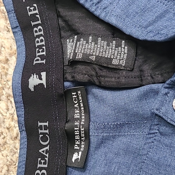 Pebble Beach Blue Flat Front Shorts for Casual Comfort - Picture 2 of 6